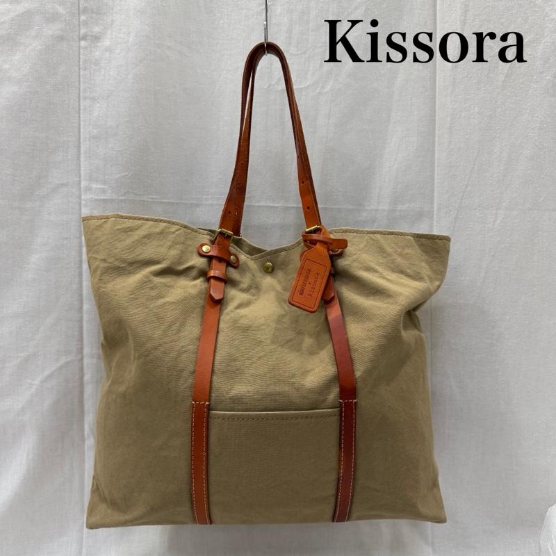 キソラ kissora トートバッグ トートバッグ kissora Beau Dessin S.A. ハンドレザー キャンバストートバック ベージュ - ロゴ、文字 ベージュ / ベージュ / beige レディース USED 古着 中古 50161671