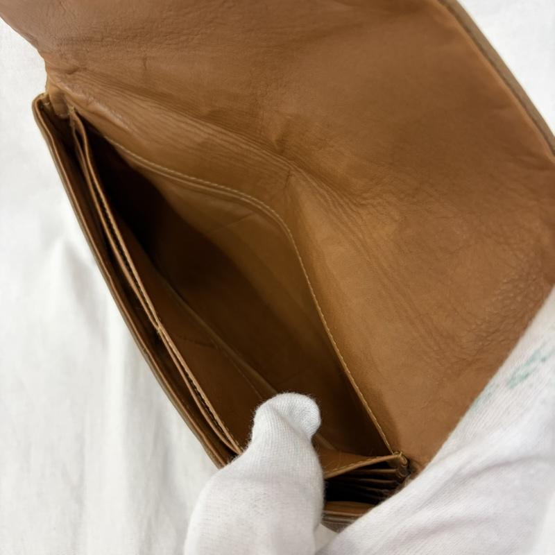 ゲンテン genten 財布 長財布 レザー エンベロープ財布 レター型 長財布 ナッパレザー ベージュブラウン 無地 ベージュ / ベージュ / beige レディース USED 古着 中古 50161673