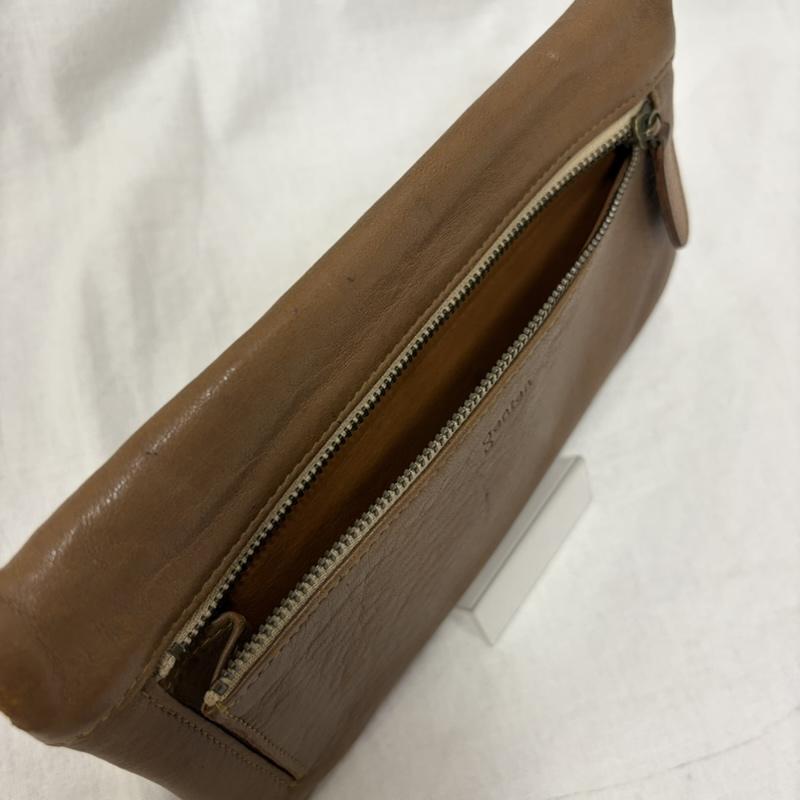 ゲンテン genten 財布 長財布 レザー エンベロープ財布 レター型 長財布 ナッパレザー ベージュブラウン 無地 ベージュ / ベージュ / beige レディース USED 古着 中古 50161673