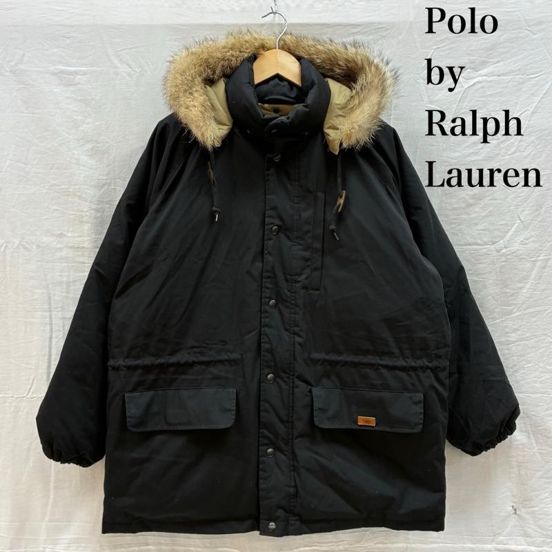 ポロバイラルフローレン Polo by RALPH LAUREN ジャケット、上着 ダウンジャケット 90s フーデッド ファー ダウン ジャケット 2WAY 着脱フード スタンドカラー オールド ヴィンテージ M メンズ USED 古着 中古 50161678