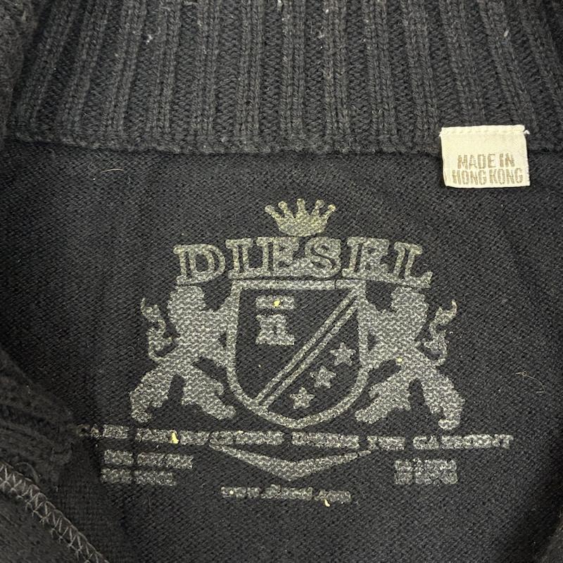 ディーゼル DIESEL ニット、セーター 長袖 ロゴ ワッペン ジップアップ ドライバーズ ニット セーター カーディガン XL メンズ USED 古着 中古 50161681