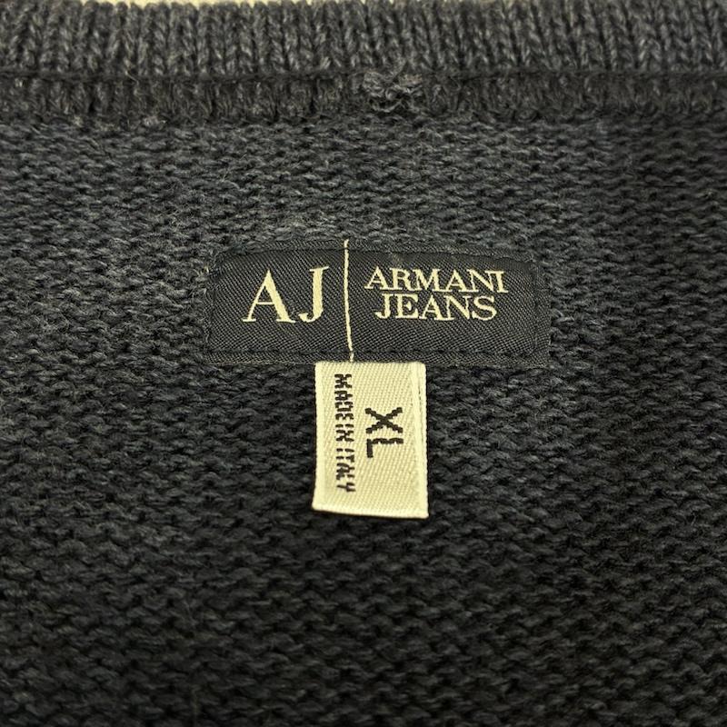 アルマーニ ジーンズ ARMANI JEANS ニット、セーター 長袖 アクリル ウール コットン クルーネック タイダイ プルオーバー ニット セーター イタリア製 XL メンズ USED 古着 中古 50161698