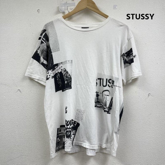 ステューシー STUSSY Tシャツ 半袖 Photographed Tee 自由の女神 モノトーン プリント Tシャツ M 白 / ホワイト / white メンズ USED 古着 中古 50161702
