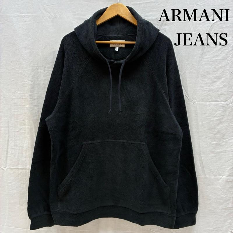 アルマーニ ジーンズ ARMANI JEANS パーカー 長袖 ナイロン レーヨン コットン プルオーバー フリース パーカー イタリア製 L メンズ USED 古着 中古 50161704