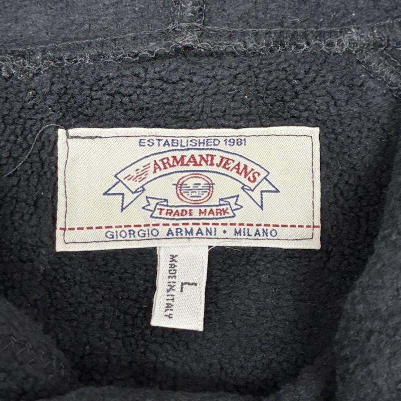 アルマーニ ジーンズ ARMANI JEANS パーカー 長袖 ナイロン レーヨン コットン プルオーバー フリース パーカー イタリア製 L メンズ USED 古着 中古 50161704