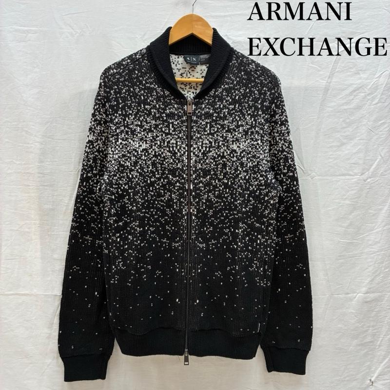 アルマーニエクスチェンジ ARMANI EXCHANGE ニット、セーター 長袖 ショールカラー グラデーション ダブルジップ コットン ニット カーディガン M メンズ USED 古着 中古 50161707