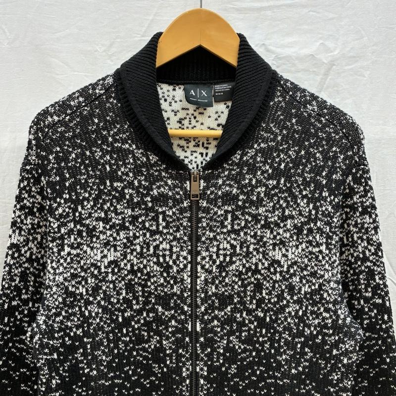 アルマーニエクスチェンジ ARMANI EXCHANGE ニット、セーター 長袖 ショールカラー グラデーション ダブルジップ コットン ニット カーディガン M メンズ USED 古着 中古 50161707