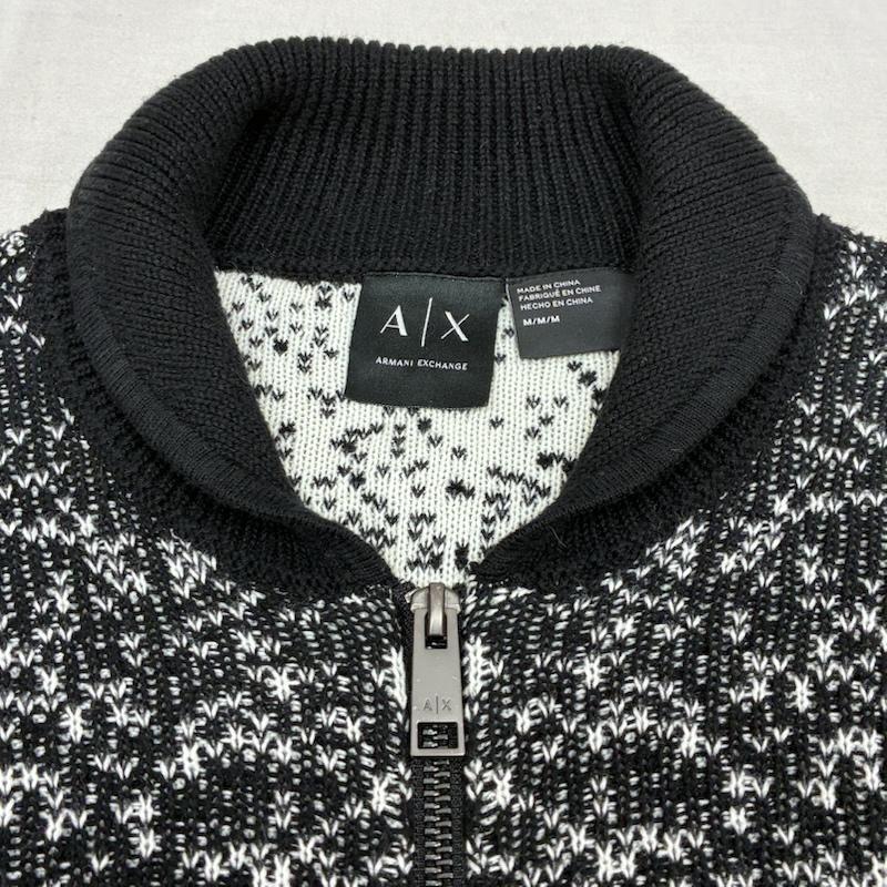 アルマーニエクスチェンジ ARMANI EXCHANGE ニット、セーター 長袖 ショールカラー グラデーション ダブルジップ コットン ニット カーディガン M メンズ USED 古着 中古 50161707