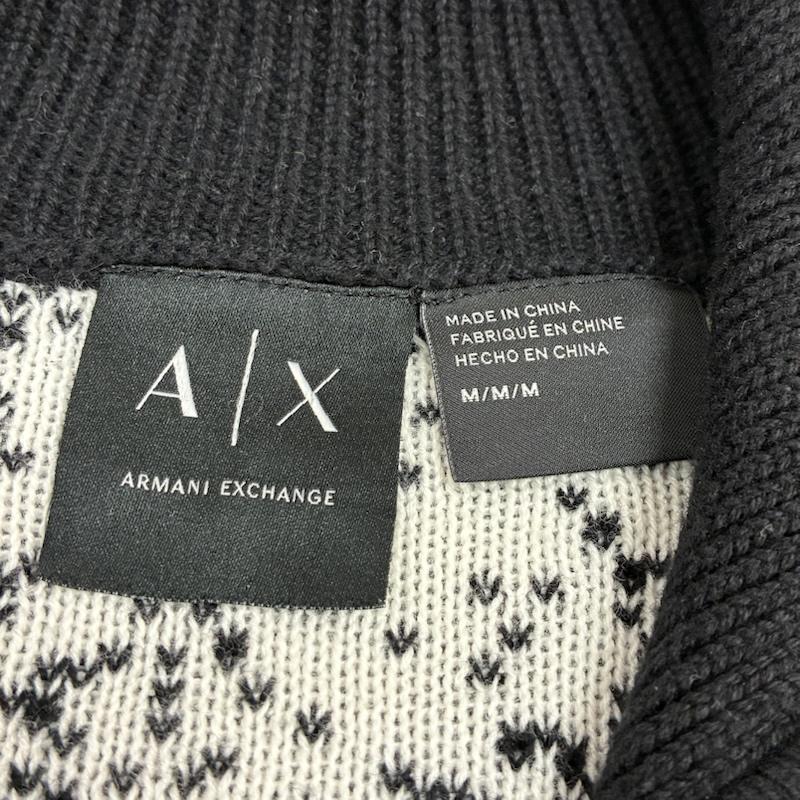 アルマーニエクスチェンジ ARMANI EXCHANGE ニット、セーター 長袖 ショールカラー グラデーション ダブルジップ コットン ニット カーディガン M メンズ USED 古着 中古 50161707