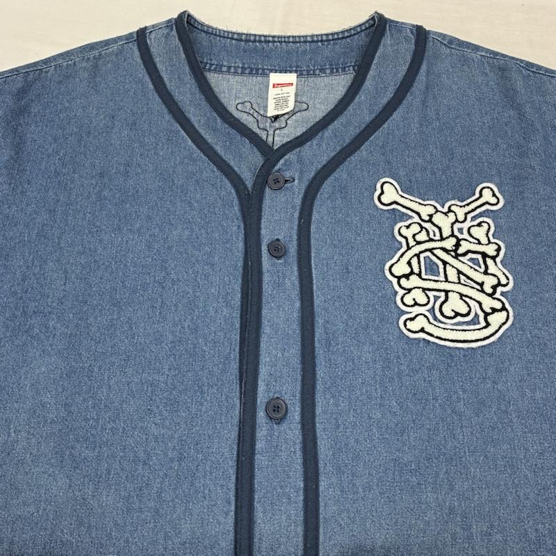 シュプリーム Supreme シャツ、ブラウス 半袖 21ss Patches Denim Baseball Jersey パッチ デニム ベースボール ジャージー SUP-SS21-237 L メンズ USED 古着 中古 50161709