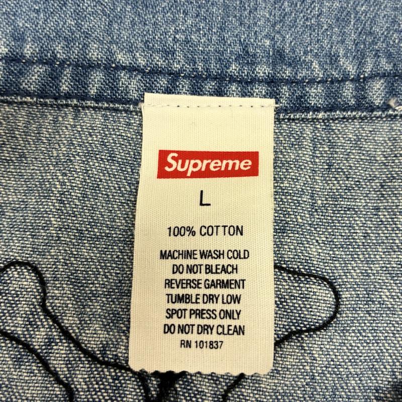 シュプリーム Supreme シャツ、ブラウス 半袖 21ss Patches Denim Baseball Jersey パッチ デニム ベースボール ジャージー SUP-SS21-237 L メンズ USED 古着 中古 50161709