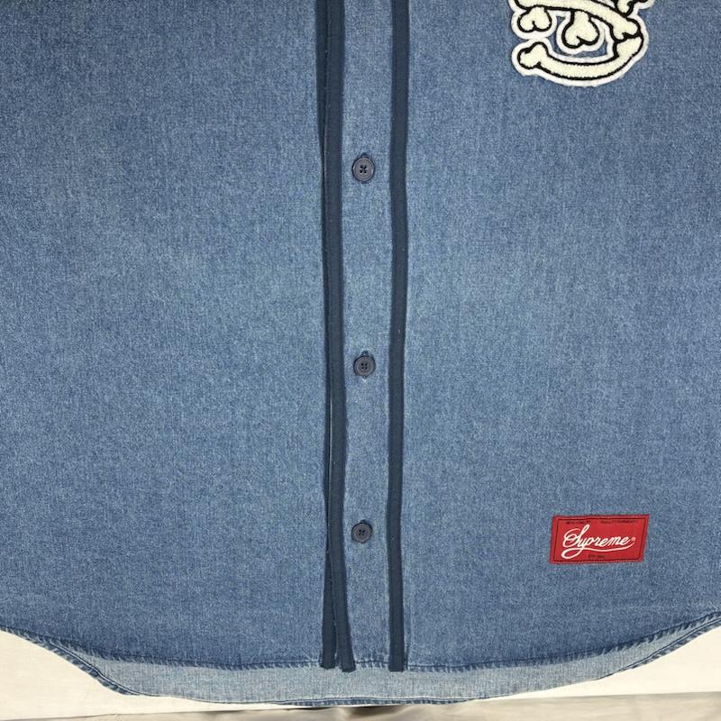 シュプリーム Supreme シャツ、ブラウス 半袖 21ss Patches Denim Baseball Jersey パッチ デニム ベースボール ジャージー SUP-SS21-237 L メンズ USED 古着 中古 50161709