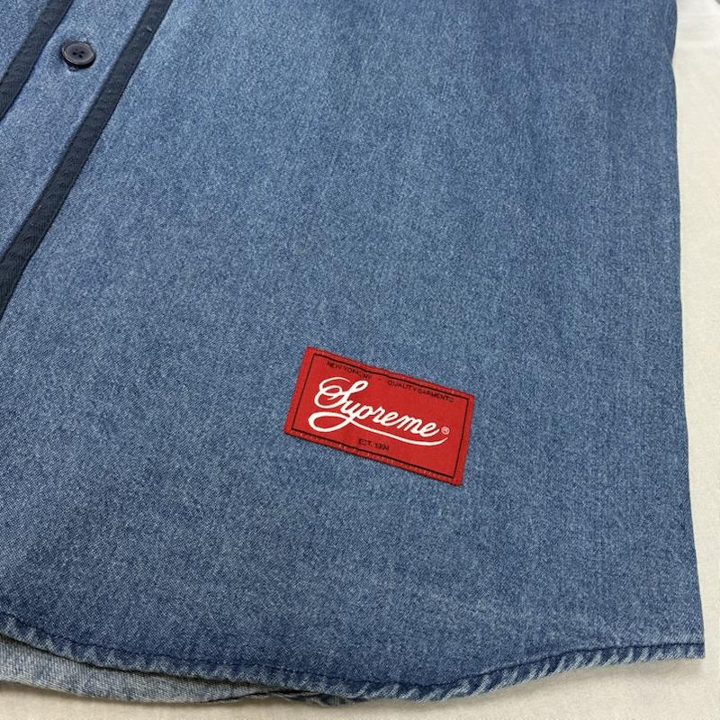 シュプリーム Supreme シャツ、ブラウス 半袖 21ss Patches Denim Baseball Jersey パッチ デニム ベースボール ジャージー SUP-SS21-237 L メンズ USED 古着 中古 50161709