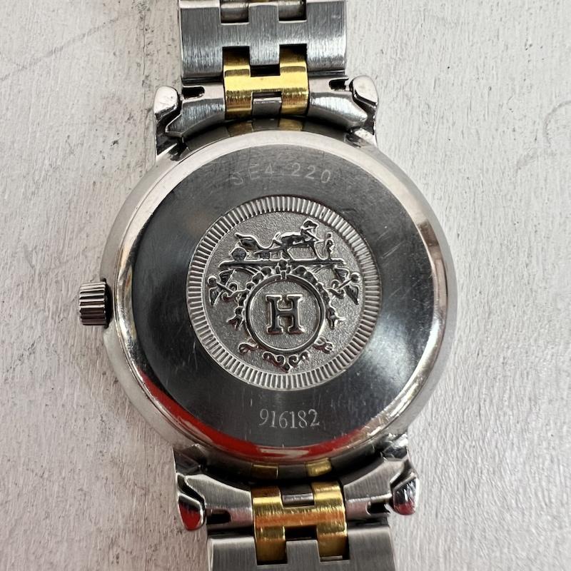 エルメス HERMES 腕時計 アナログ（クォーツ式） セリエ Serie コインモチーフ 純正ブレス SE4.220 - 銀 / シルバー / silver color X 金 / ゴールド / gold color レディース USED 古着 中古 50161715