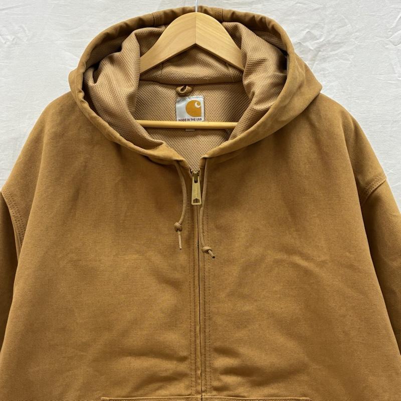 カーハート Carhartt ジャケット、上着 ジャンパー、ブルゾン アクティブ ジャケット ダック パーカー ワーク フーデッド カバーオール J131-BRN XXL メンズ USED 古着 中古 50161717