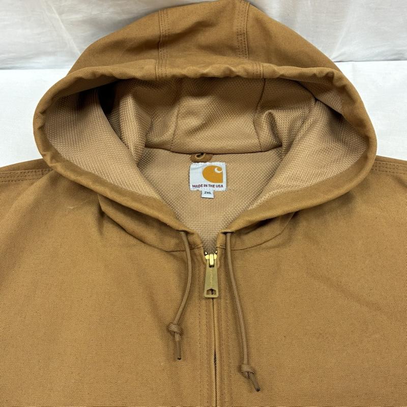 カーハート Carhartt ジャケット、上着 ジャンパー、ブルゾン アクティブ ジャケット ダック パーカー ワーク フーデッド カバーオール J131-BRN XXL メンズ USED 古着 中古 50161717