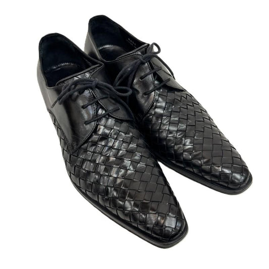古着 USED 革靴 革靴 CALZOLERIA TOSCANA イントレチャート 編み込み レザーシューズ size41 - 黒 / ブラック / black メンズ USED 古着 中古 50161720