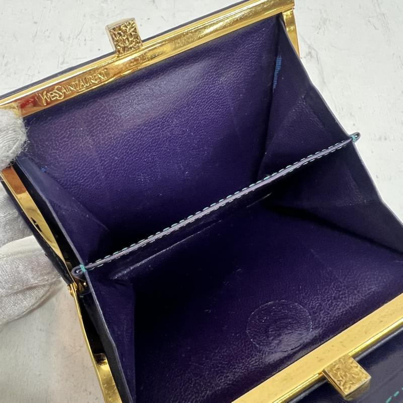 イヴサンローラン Yves Saint Laurent 財布 二つ折り 希少 ヴィンテージ パッチワーク レザー 折り財布 - レディース USED 古着 中古 50161724