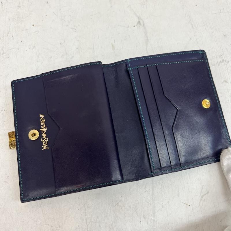 イヴサンローラン Yves Saint Laurent 財布 二つ折り 希少 ヴィンテージ パッチワーク レザー 折り財布 - レディース USED 古着 中古 50161724