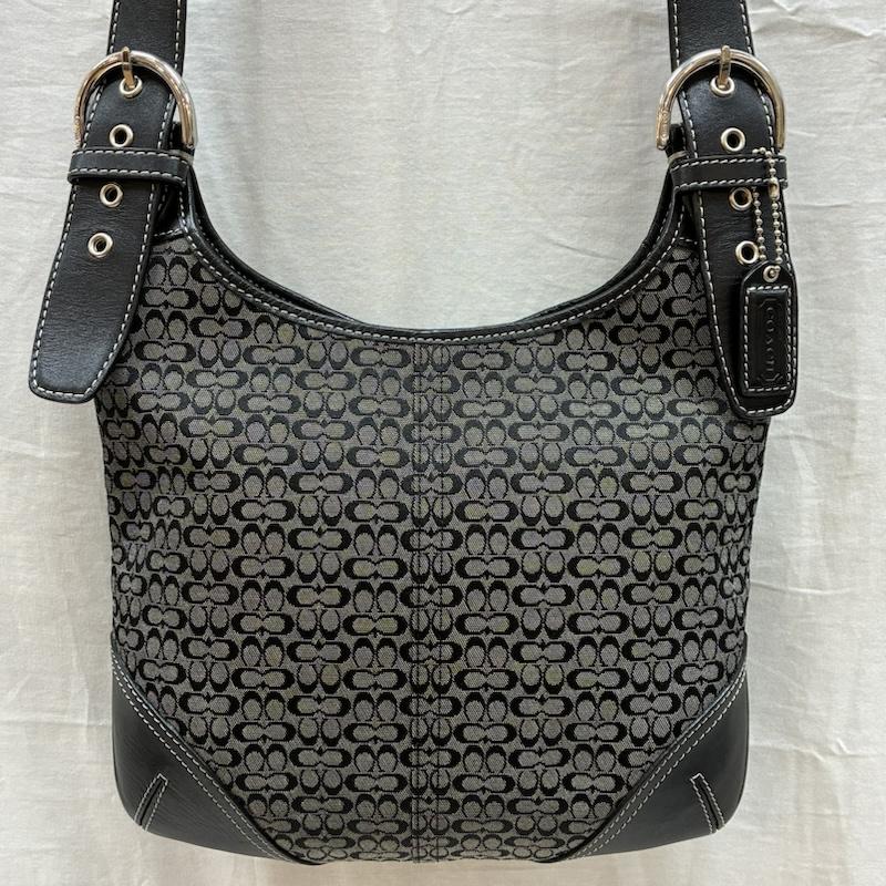 コーチ COACH ショルダーバッグ ショルダーバッグ ミニシグネチャー キャンバス レザー クロスボディ 斜め掛け ショルダーバッグ 6386 - レディース USED 古着 中古 50161729