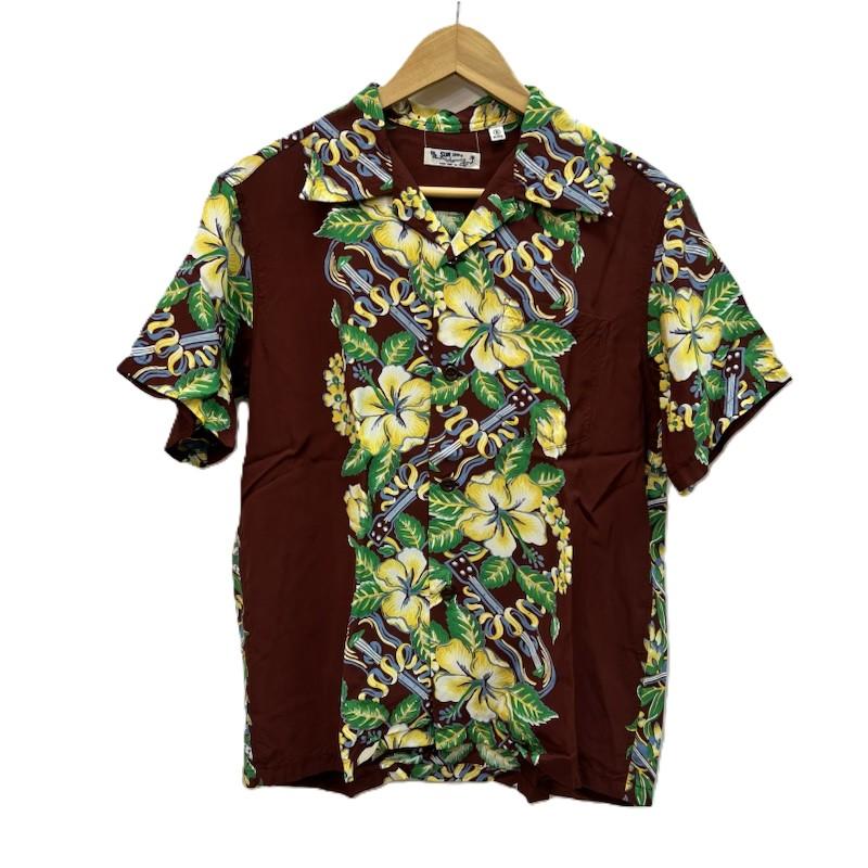 サンサーフ SUN SURF シャツ、ブラウス 半袖 SS39212 レーヨン アロハシャツ BLESSING GIFT FROM HAWAII S 茶 / ブラウン / brown メンズ USED 古着 中古 50161752