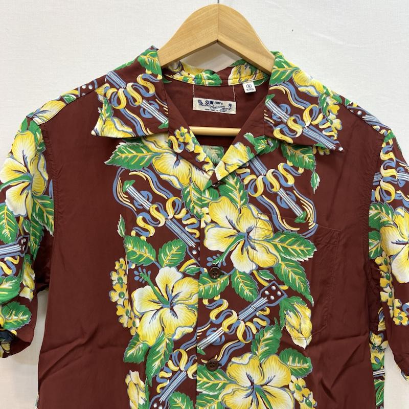 サンサーフ SUN SURF シャツ、ブラウス 半袖 SS39212 レーヨン アロハシャツ BLESSING GIFT FROM HAWAII S 茶 / ブラウン / brown メンズ USED 古着 中古 50161752