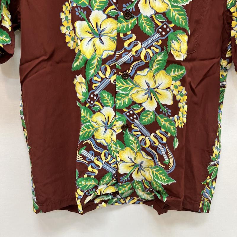 サンサーフ SUN SURF シャツ、ブラウス 半袖 SS39212 レーヨン アロハシャツ BLESSING GIFT FROM HAWAII S 茶 / ブラウン / brown メンズ USED 古着 中古 50161752