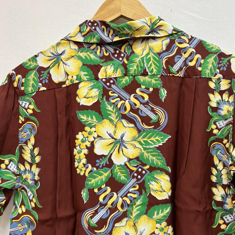 サンサーフ SUN SURF シャツ、ブラウス 半袖 SS39212 レーヨン アロハシャツ BLESSING GIFT FROM HAWAII S 茶 / ブラウン / brown メンズ USED 古着 中古 50161752