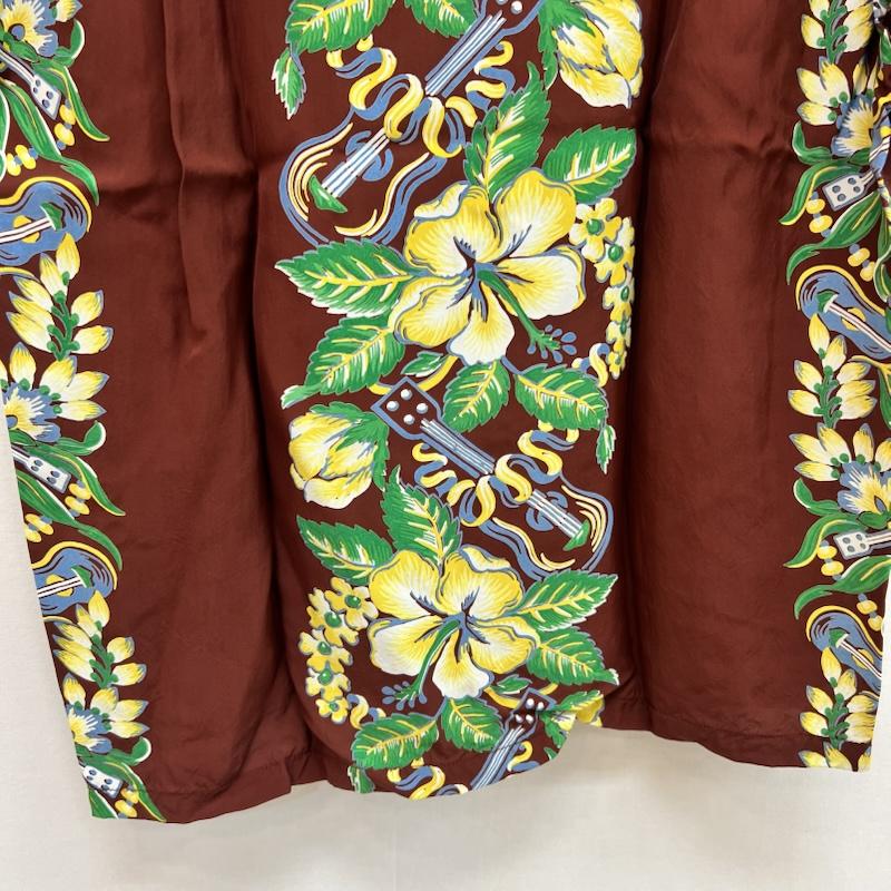 サンサーフ SUN SURF シャツ、ブラウス 半袖 SS39212 レーヨン アロハシャツ BLESSING GIFT FROM HAWAII S 茶 / ブラウン / brown メンズ USED 古着 中古 50161752