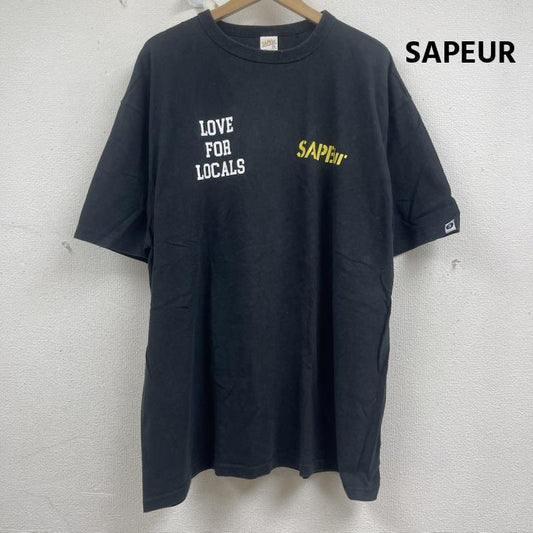 サプール SAPEUR Tシャツ 半袖 LOVE FOR LOCALS コットン ロゴ プリント Tシャツ XL 黒 / ブラック / black メンズ USED 古着 中古 50161754