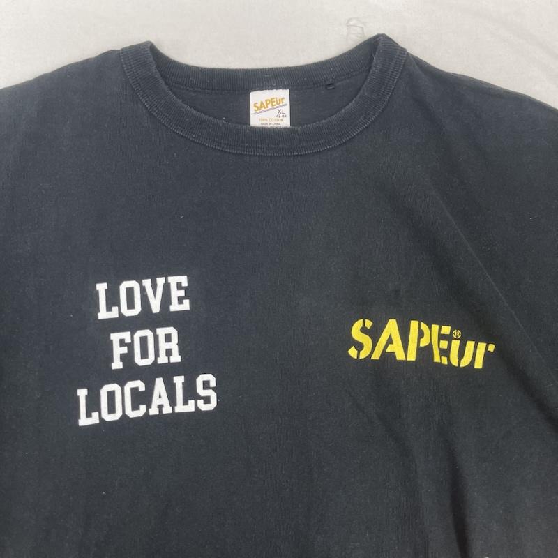 サプール SAPEUR Tシャツ 半袖 LOVE FOR LOCALS コットン ロゴ プリント Tシャツ XL 黒 / ブラック / black メンズ USED 古着 中古 50161754