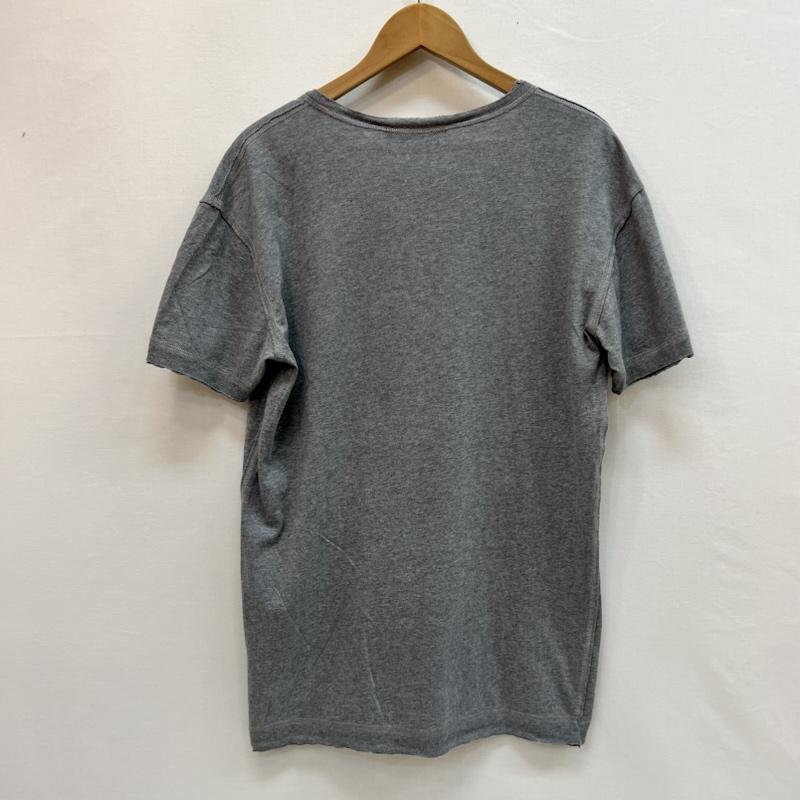 ドルチェアンドガッバーナ DOLCE&GABBANA Tシャツ 半袖 ロゴプレート ダメージ加工 Vネック Tシャツ 46 灰 / グレー / gray メンズ USED 古着 中古 50161755
