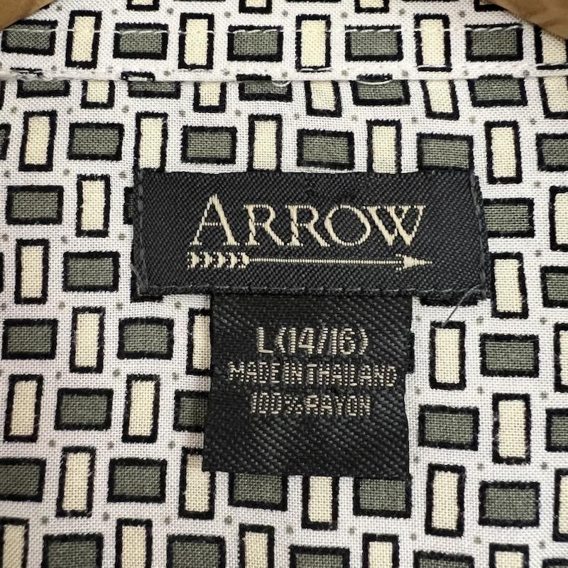 アロー ARROW シャツ、ブラウス 半袖 総柄 レーヨンシャツ L メンズ USED 古着 中古 50161757