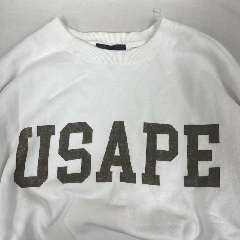 サプール SAPEUR トレーナー 長袖 USAPE メッセージ プリント クルーネック スウェット トレーナー L 白 / ホワイト / white メンズ USED 古着 中古 50161760