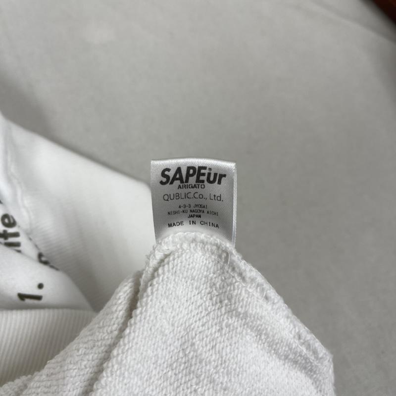 サプール SAPEUR トレーナー 長袖 USAPE メッセージ プリント クルーネック スウェット トレーナー L 白 / ホワイト / white メンズ USED 古着 中古 50161760