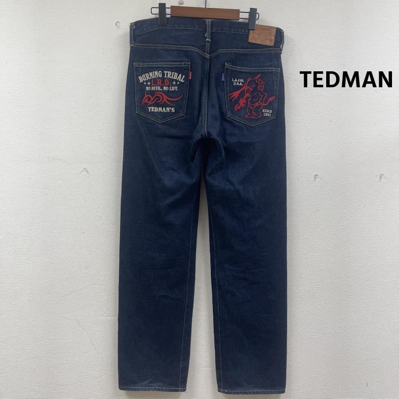 テッドマン TEDMAN パンツ デニム、ジーンズ TED COMPANY DEVIL号 シリーズ 刺繍 赤耳 セルビッチ デニム パンツ 36インチ インディゴ / インディゴ / Indigo メンズ USED 古着 中古 50161768