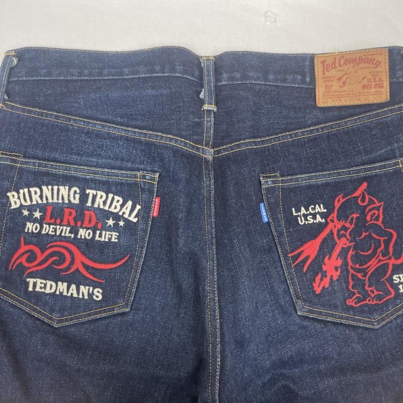テッドマン TEDMAN パンツ デニム、ジーンズ TED COMPANY DEVIL号 シリーズ 刺繍 赤耳 セルビッチ デニム パンツ 36インチ インディゴ / インディゴ / Indigo メンズ USED 古着 中古 50161768