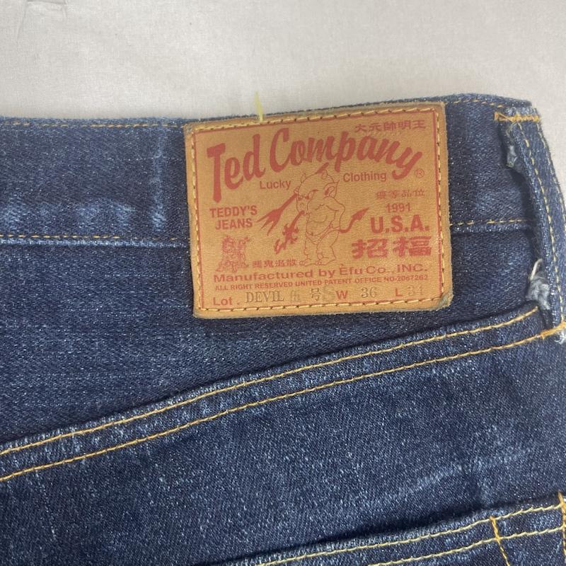 テッドマン TEDMAN パンツ デニム、ジーンズ TED COMPANY DEVIL号 シリーズ 刺繍 赤耳 セルビッチ デニム パンツ 36インチ インディゴ / インディゴ / Indigo メンズ USED 古着 中古 50161768