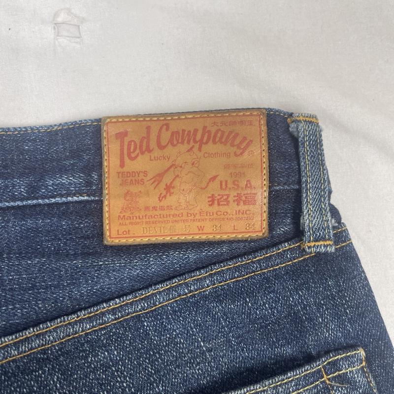 テッドマン TEDMAN パンツ デニム、ジーンズ TED COMPANY DEVIL号 シリーズ 刺繍 赤耳 セルビッチ デニム パンツ 34インチ インディゴ / インディゴ / Indigo メンズ USED 古着 中古 50161769