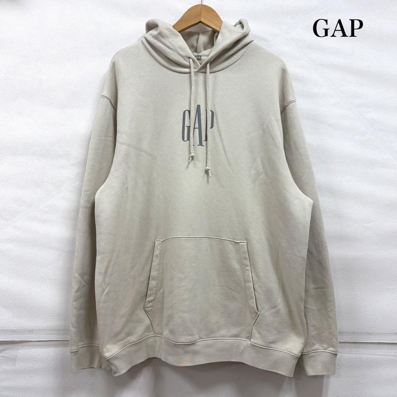 ギャップ GAP パーカー 長袖 ESTABLISHED 1969 リフレクター ロゴ プリント パーカー フーディー XL 無地 X プリント アイボリー / アイボリー / メンズ USED 古着 中古 50161772