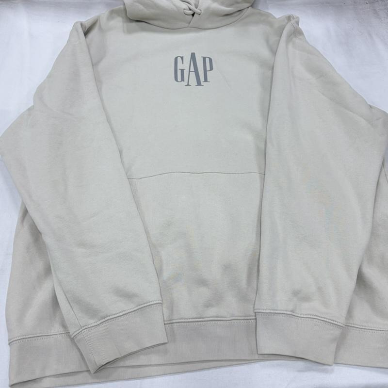 ギャップ GAP パーカー 長袖 ESTABLISHED 1969 リフレクター ロゴ プリント パーカー フーディー XL 無地 X プリント アイボリー / アイボリー / メンズ USED 古着 中古 50161772