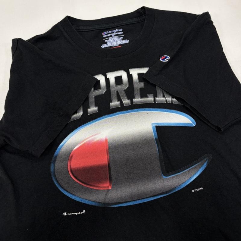 シュプリーム Supreme Tシャツ 半袖 Champion チャンピオン コラボ 半袖 ロゴ プリント Tシャツ S ロゴ、文字 X プリント 黒 / ブラック / black X 白 / ホワイト / white X 灰 / グレー / gray X 赤 / レッド / red X 青 / ブルー / blue メンズ USED 古着 中古 50161781