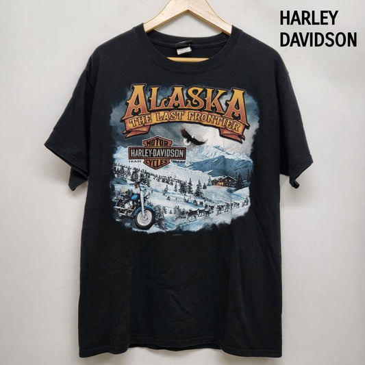 ハーレーダビッドソン Harley-Davidson Tシャツ 半袖 モーターサイクルバイクTシャツ コットン100 両面プリント ハーレー M 黒 / ブラック / black メンズ USED 古着 中古 50161787