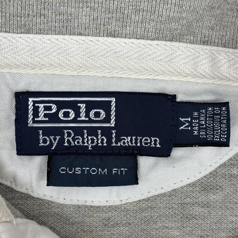 ポロバイラルフローレン Polo by RALPH LAUREN ポロシャツ 半袖 ロゴ 刺繍 鹿の子 ポロシャツ CUSTOM FIT スリランカ製 M 白 / ホワイト / white X 灰 / グレー / gray メンズ USED 古着 中古 50161792