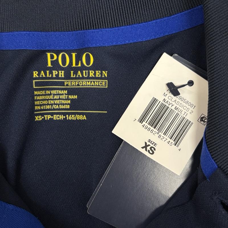 ラルフローレン RALPHLAUREN ポロシャツ 半袖 ポニー刺繍 トリコロール ナイロン ポロシャツ XS 紺 / ネイビー / navy X 白 / ホワイト / white X 赤 / レッド / red メンズ USED 古着 中古 50161793