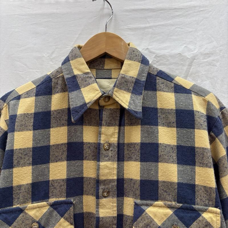 シアーズ SEARS シャツ、ブラウス 半袖 70年代 ビンテージ FieldMasters チェック フランネル 半袖 シャツ 襟芯入り 70s VINTAGE M メンズ USED 古着 中古 50161795