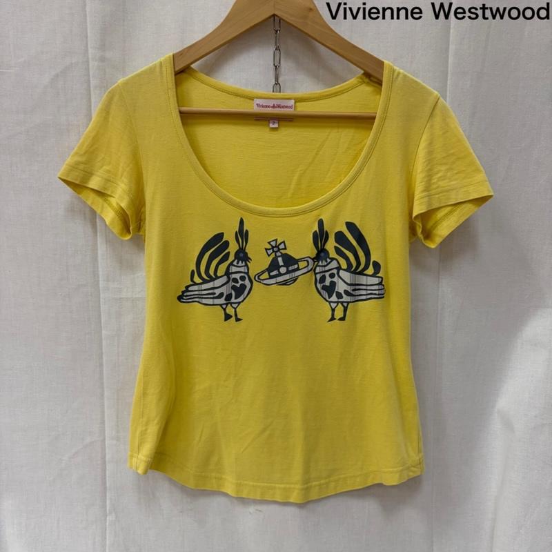 ヴィヴィアン ウエストウッド レッドレーベル Vivienne Westwood red label Tシャツ 半袖 オーブプリント Tシャツ yellow 2 2 プリント 黄 / イエロー / yellow レディース USED 古着 中古 50161796