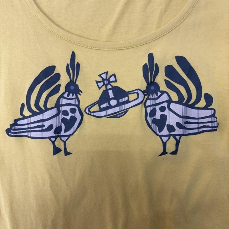 ヴィヴィアン ウエストウッド レッドレーベル Vivienne Westwood red label Tシャツ 半袖 オーブプリント Tシャツ yellow 2 2 プリント 黄 / イエロー / yellow レディース USED 古着 中古 50161796