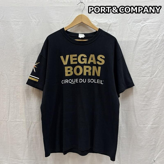 古着 USED Tシャツ 半袖 PORT＆COMPANY VEGAS BORN シルクドソレイユ クルーネック Tシャツ XL 黒 / ブラック / black メンズ USED 古着 中古 50161798