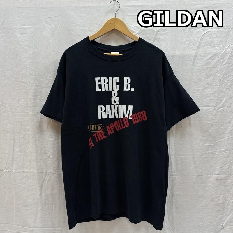 ギルダン GILDAN Tシャツ 半袖 Eric B.＆RAKIM 88年 アポロ ライブ クルーネック ヒップホップ Tシャツ L 黒 / ブラック / black メンズ USED 古着 中古 50161800